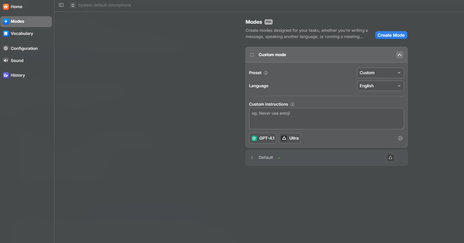 Custom Modes